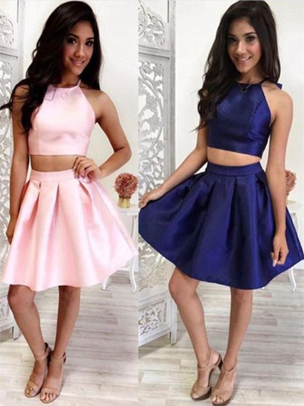 2 Pieces Short Pink/ Blue Prom Dress ...